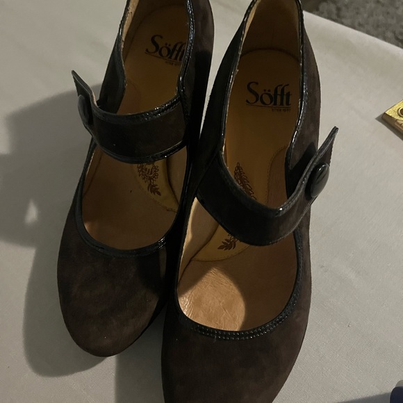 Sofft Womens Candra Suede Mary Jane Chocolate Size 8 - Picture 2 of 8